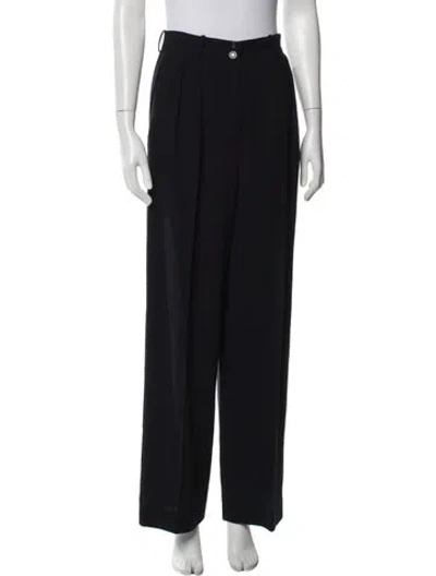 Pre-owned Chanel Vintage Wide Leg Pants In Blue