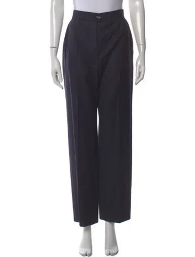 Pre-owned Chanel Vintage Wide Leg Pants In Blue