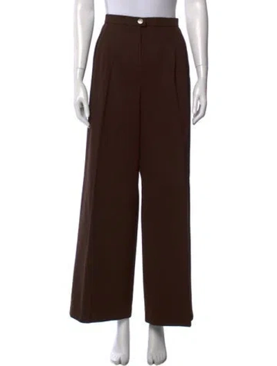 Pre-owned Chanel Vintage Wide Leg Pants In Brown