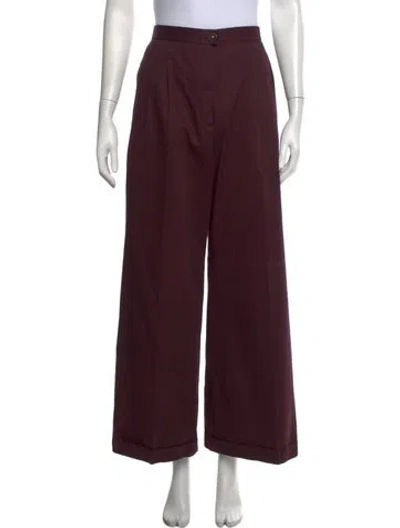 Pre-owned Chanel Vintage Wide Leg Pants In Burgundy