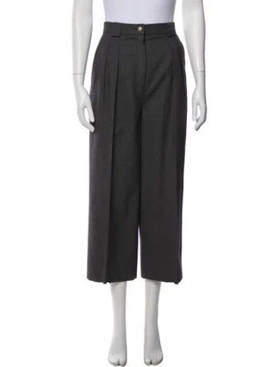 Pre-owned Chanel Vintage Wide Leg Pants In Gray