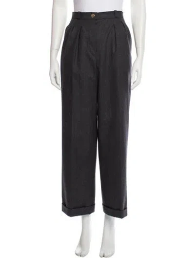 Pre-owned Chanel Vintage Wide Leg Pants In Gray