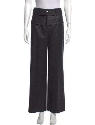 Pre-owned Chanel Vintage Wide Leg Pants In Gray