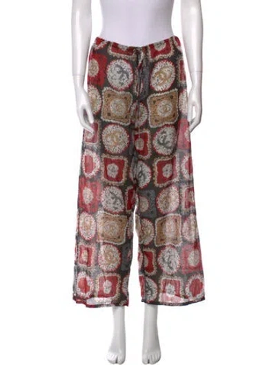 Pre-owned Chanel Vintage Wide Leg Pants In Multi
