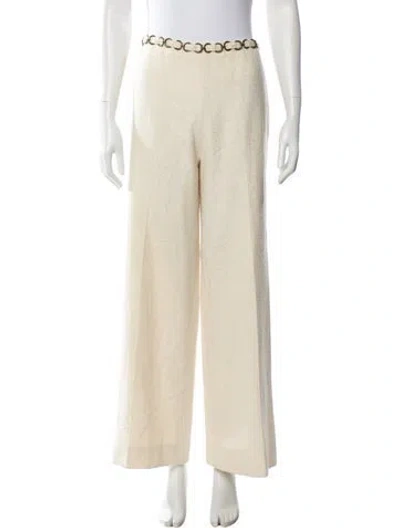 Pre-owned Chanel Vintage Wide Leg Pants In Neutral