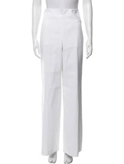 Pre-owned Chanel Vintage Wide Leg Pants In White