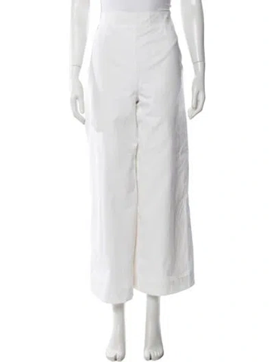 Pre-owned Chanel Vintage Wide Leg Pants In White