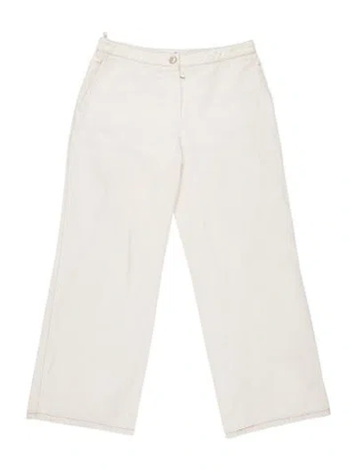 Pre-owned Chanel Vintage Wide Leg Pants In White