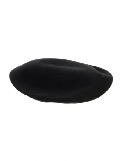 Pre-owned Chanel Vintage Wool Beret In Black