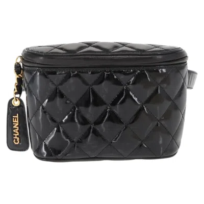 Pre-owned Chanel Vintage Zip Belt Bag Quilted Lambskin Black Patent_leather Clutche & Pouche Bag ()
