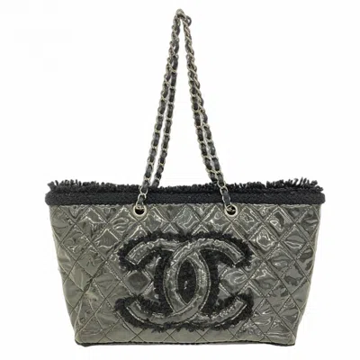 Pre-owned Chanel Vinyl Shoulder Bag () In Black