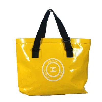 Pre-owned Chanel Vinyl Shoulder Bag Tote Bag () In Yellow
