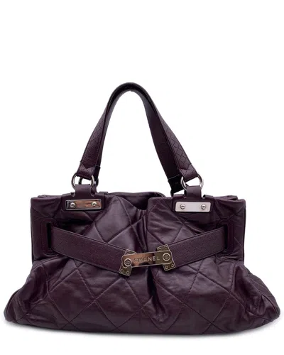 Pre-owned Chanel Violet Leather Parislondres Handbag (authentic Pre-loved)