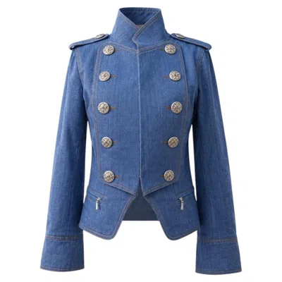 Pre-owned Chanel Vogue Cover Paris / Versailles Denim Jacket 36 Fr In Blue