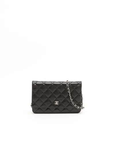 Pre-owned Chanel Wallet On Chain Bag In Black