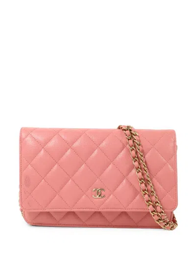 Pre-owned Chanel Wallet On Chain Cc Wallet In Pink