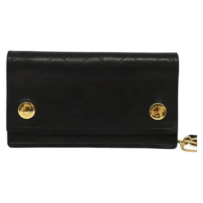 Pre-owned Chanel Wallet On Chain Leather Wallet () In Black