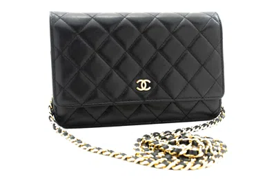 Pre-owned Chanel Wallet On Chain Leather Wallet () In Black