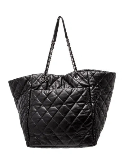 Pre-owned Chanel Week End On Mars Tote In Black