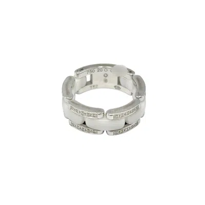 Pre-owned Chanel White Band Ring ()