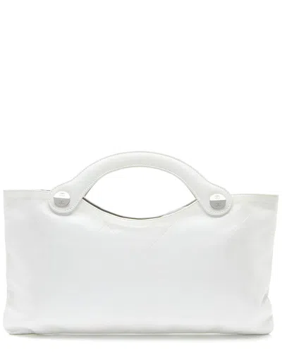 Pre-owned Chanel White Calfskin & Leather Flat Tote (authentic Pre-loved)