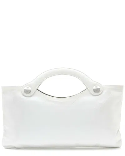 Pre-owned Chanel White Calfskin Flat Tote (authentic Pre-loved)