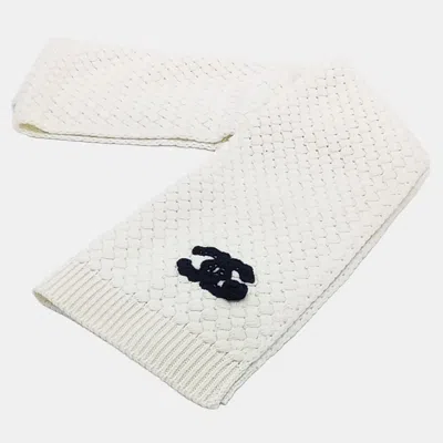 Pre-owned Chanel White Cashmere Scarf