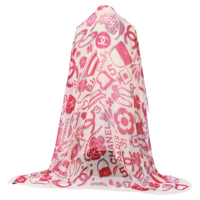 Pre-owned Chanel White Coral Celest Symbols Shawl