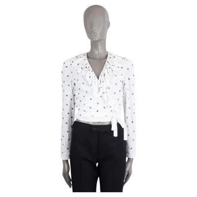 Pre-owned Chanel White Cotton 2020 20s Sequin Wrap Cardigan Sweater 34 Xxs