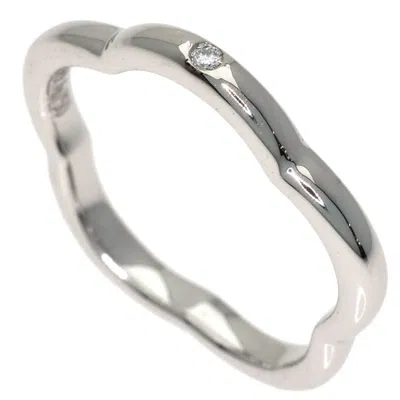 Pre-owned Chanel White Gold (18k) Band Ring ()