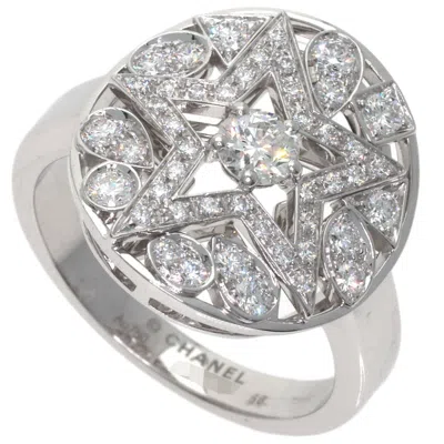 Pre-owned Chanel White Gold (18k) Band Ring ()