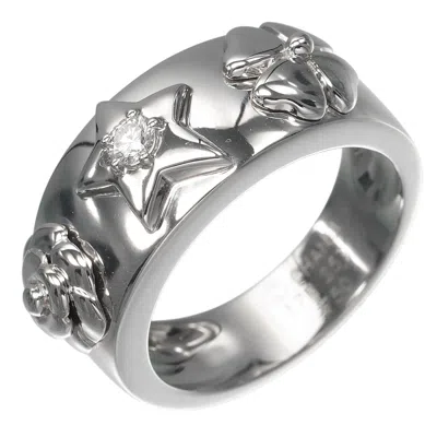 Pre-owned Chanel White Gold (18k) Band Ring ()