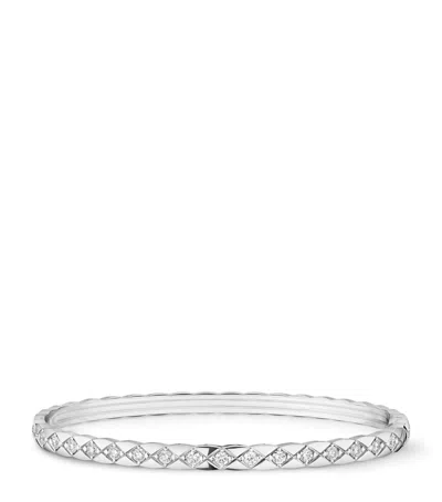 Pre-owned Chanel White Gold And Diamond Coco Crush Bangle