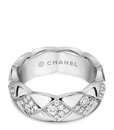 Pre-owned Chanel White Gold And Diamond Coco Crush Ring