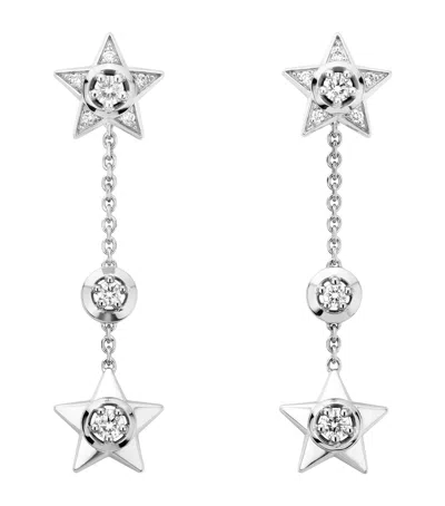Chanel White Gold And Diamond Comète 1932 Transformable Earrings