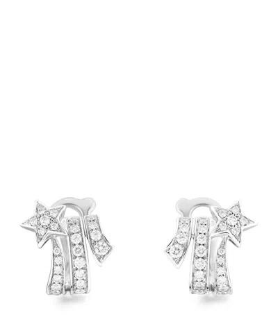 Pre-owned Chanel White Gold And Diamonds Étoile Filante Earrings