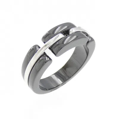 Pre-owned Chanel White Gold Ceramic White Gold (18k) Band Ring ()