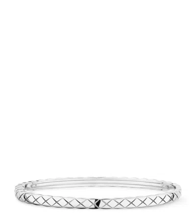 Pre-owned Chanel White Gold Coco Crush Bangle