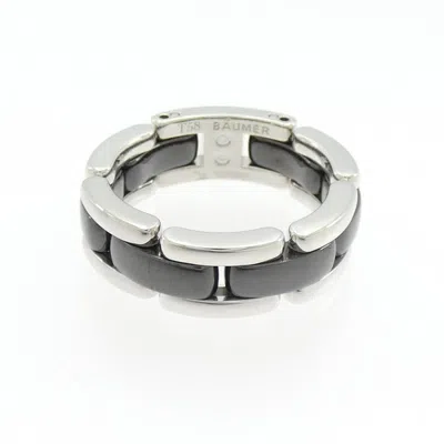 Pre-owned Chanel White Gold White Gold (18k) Ceramic Band Ring ()