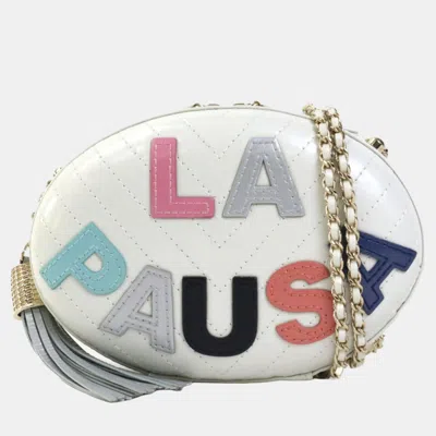 Pre-owned Chanel White La Pausa Evening Bag