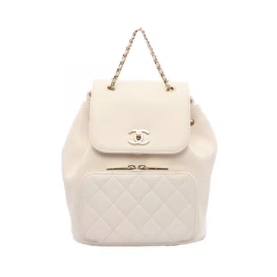 Pre-owned Chanel White Leather Backpack ()
