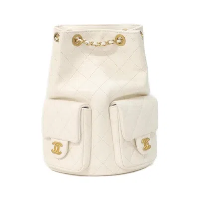 Pre-owned Chanel White Leather Backpack ()