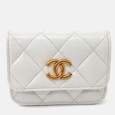 Pre-owned Chanel White Leather Belt Bag