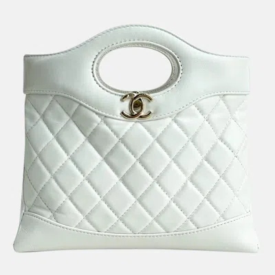 Pre-owned Chanel White Leather Mini 31 Bag