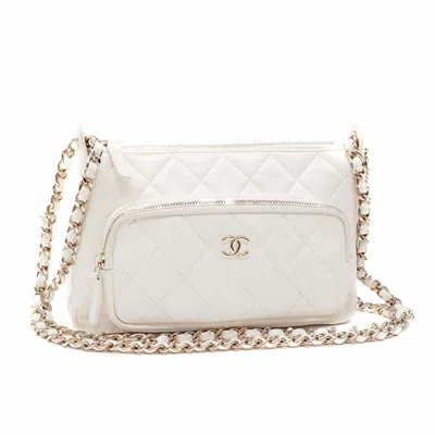 Pre-owned Chanel White Leather Shoulder Bag ()