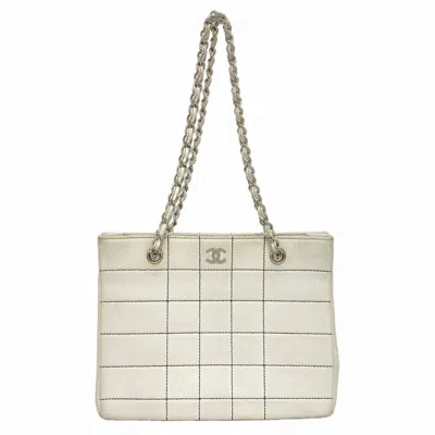 Pre-owned Chanel White Leather Tote Bag ()