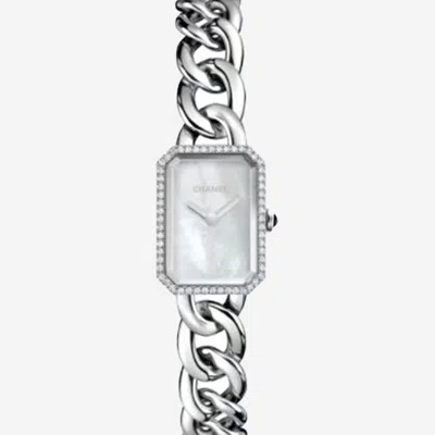 Pre-owned Chanel White Mop Diamond Stainless Steel Premiere H3253 Quartz Women's Wristwatch 16 Mm