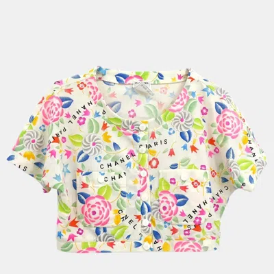 Pre-owned Chanel White Nylon Cropped T-shirt Woman Size 42