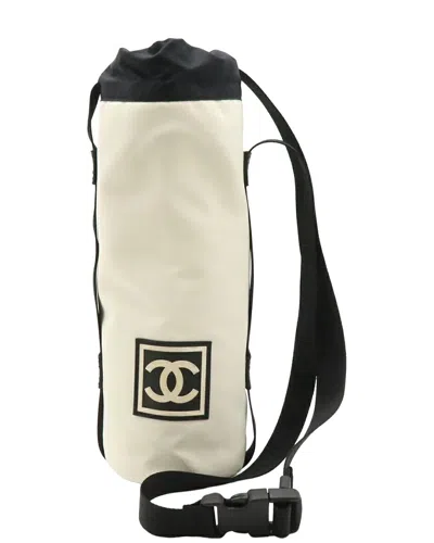 Chanel White Nylon Sports Line Bottle Holder Bag (authentic Pre-loved) In Neutral