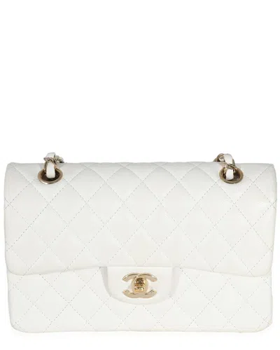 Pre-owned Chanel White Quilted Caviar Small Classic Double Flap Handbag (authentic Pre-  Loved)